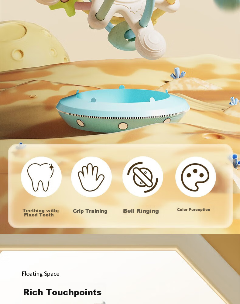 YEEHOO Manhattan Hand-Grab Ball, Baby Silicone Teether, Infant Chew Toy, Anti-Thumb Sucking, Teething Aid, Comforting Teether 2