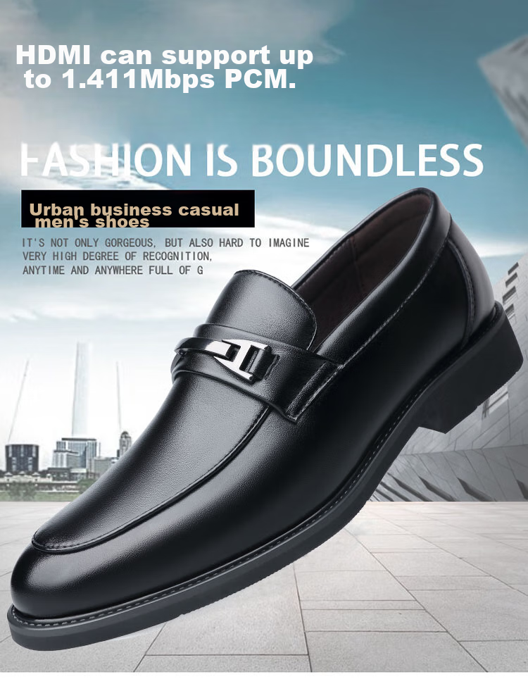 BEIOUTU Men's Slip-On Leather Shoes, Business Casual Fashion Loafers, Formal Shoes, 1956 Black, Size 43 1