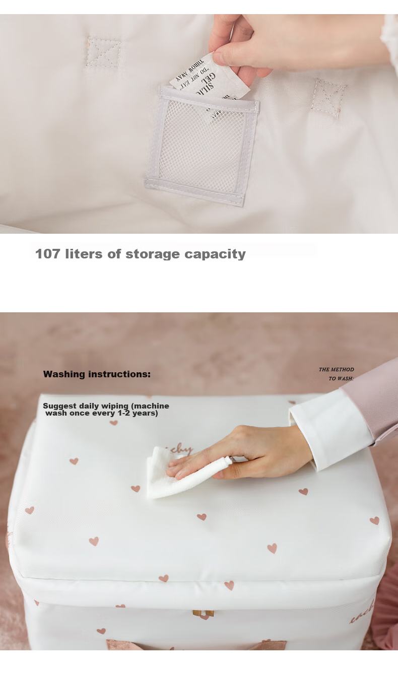 EACHY Quilt Storage Bag Moving Packing Bag Clothes Bedding Moisture-Proof Anti-Mold Love Pink XXL:63*48*35 14
