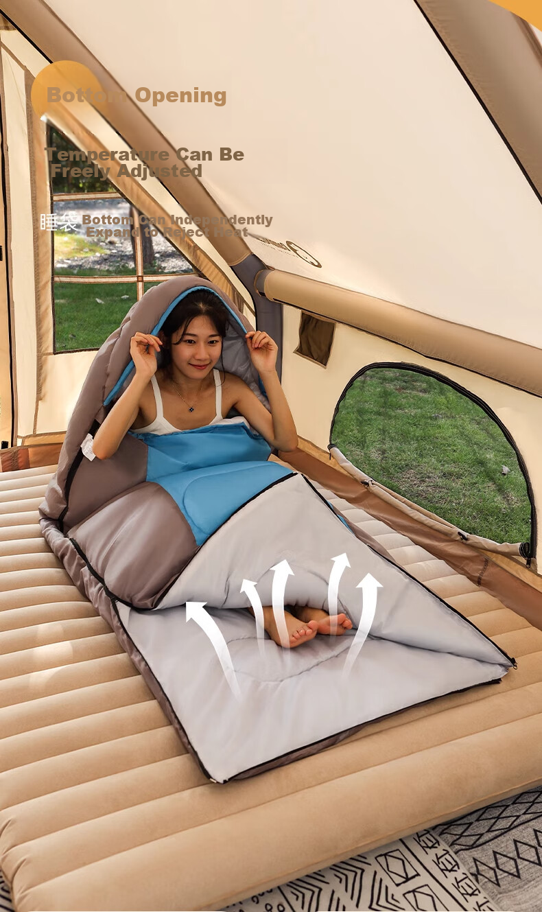 BeiJiLang Sleeping Bag, Adult Outdoor Travel, Winter And All Seasons Warmth, Indoor Camping, Single Person, Dirt-Proof Cotton Sleeping Bag, 1.8KG 10