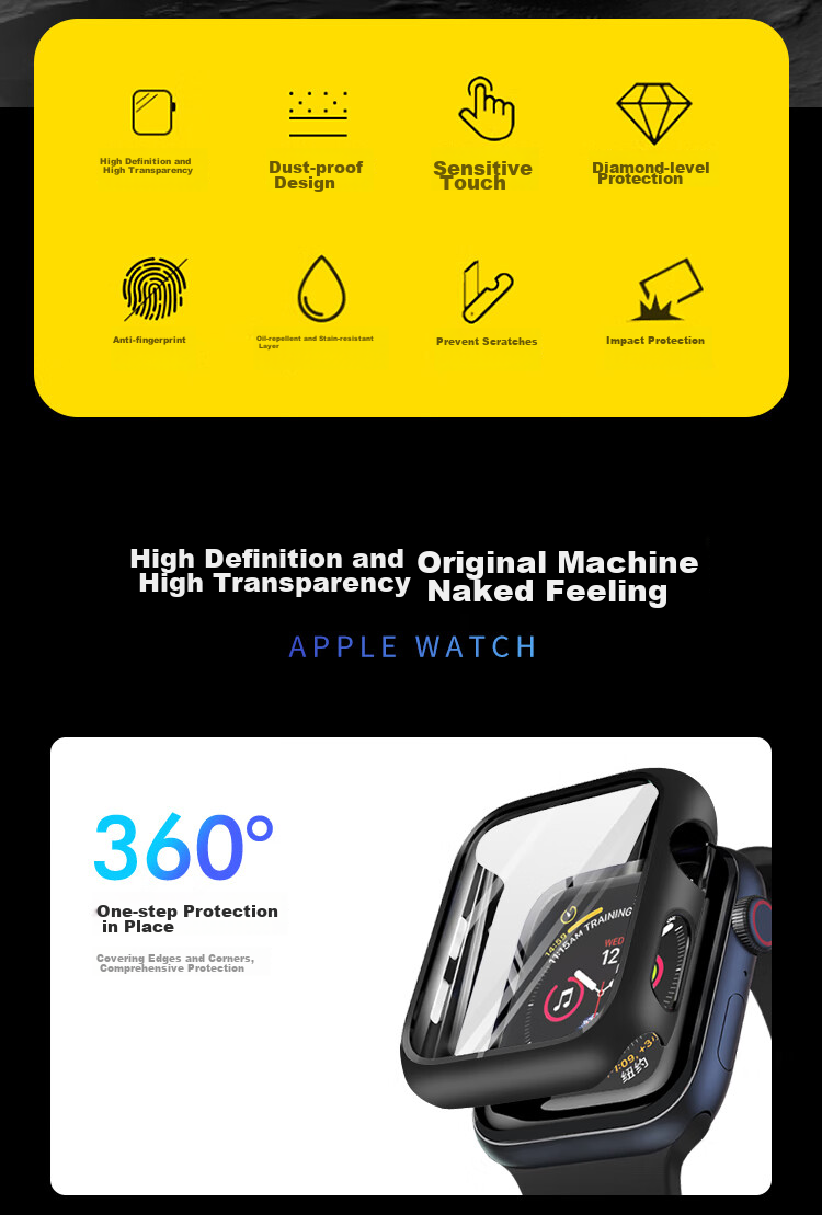 MSSM Compatible Apple Watch Protective Case, All-In Screen Protector for Apple IWatch S9/8/7/6/5/SE, Full Protection Shockproof Scratch-Resistant [Starry Sky Color] S9/8·45mm 2