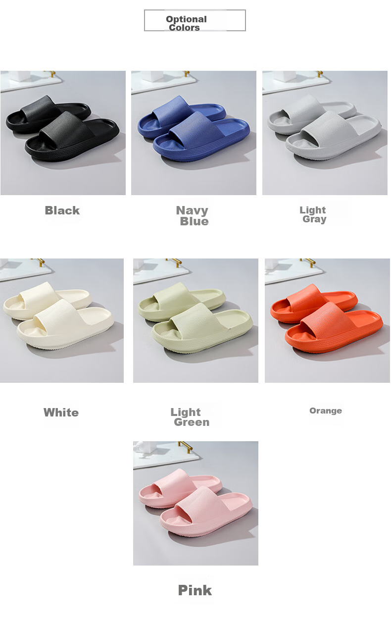 GUOLUOFEI 2025 New Thick-Soled Couple Slippers, Home Indoor Slippers with Squishy Feel, Women's Sandals, Gray, Size 36-37 6
