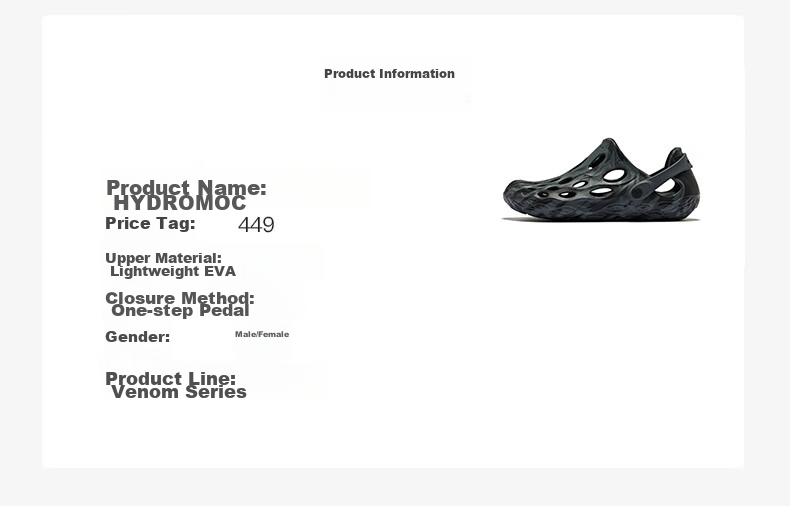Merrell HYDRO MOC Outdoor Breathable Lightweight Slip-On Water Shoes for Men, Black Gray, Size 45 5