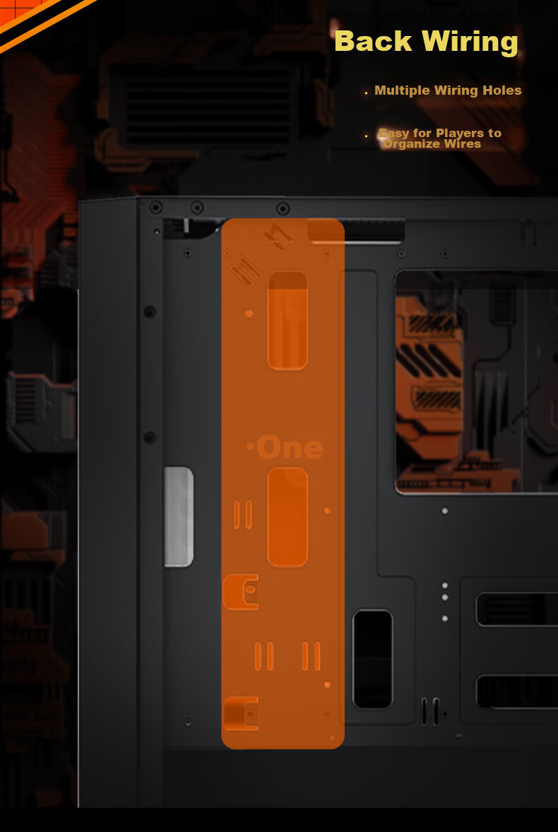 Golden Field Jianyu Qingyao NANO Wide-Body Desktop Computer Case, Cooling Grid Panel, ATX Motherboard/8 Fan Positions/Compatible with 240mm Water Cooling/Glass Quick-Release Desig 9