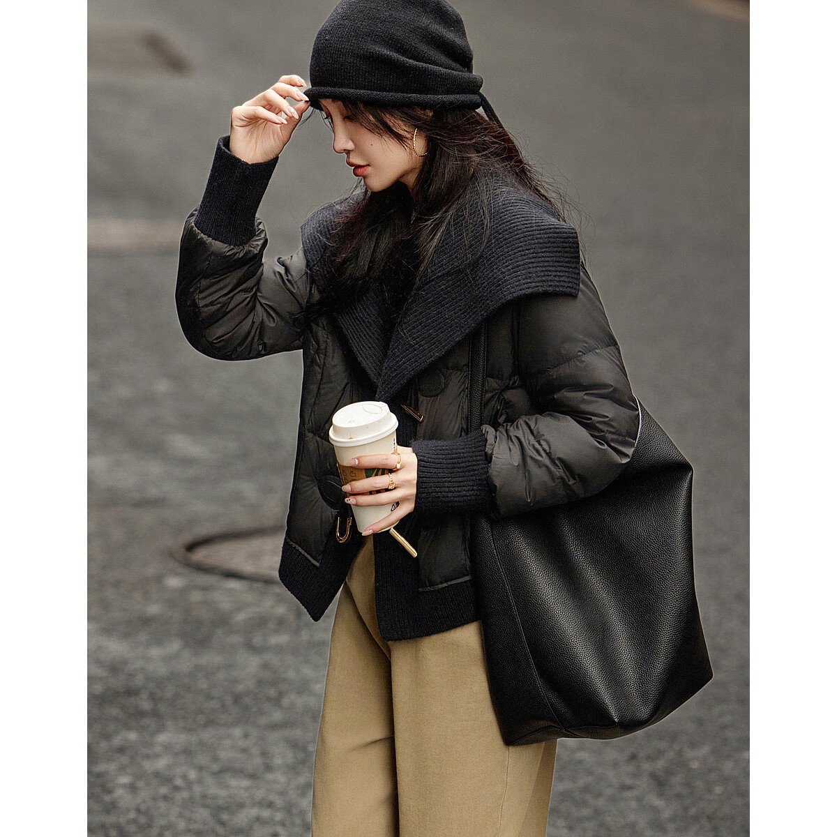Dme [Mikero Warm Oxygen Bar] Winter Lightweight High-Heat Retention 90% Duck Down Ribbed Lapel Short Women's down Jacket