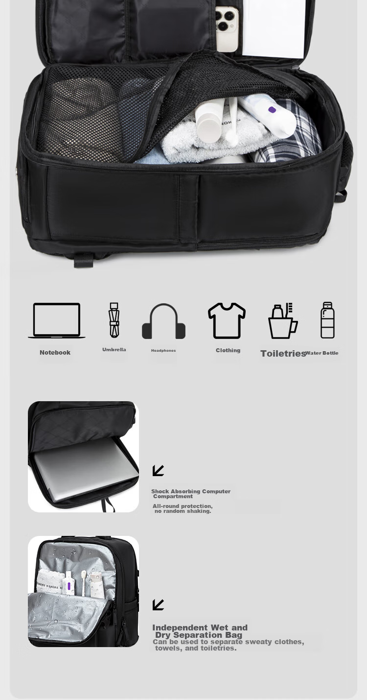 HLA Backpack for Women And Men, Large Capacity Travel Bag for Short Trips, Business Trip Luggage, 16-Inch Laptop Bag, School Bag 5
