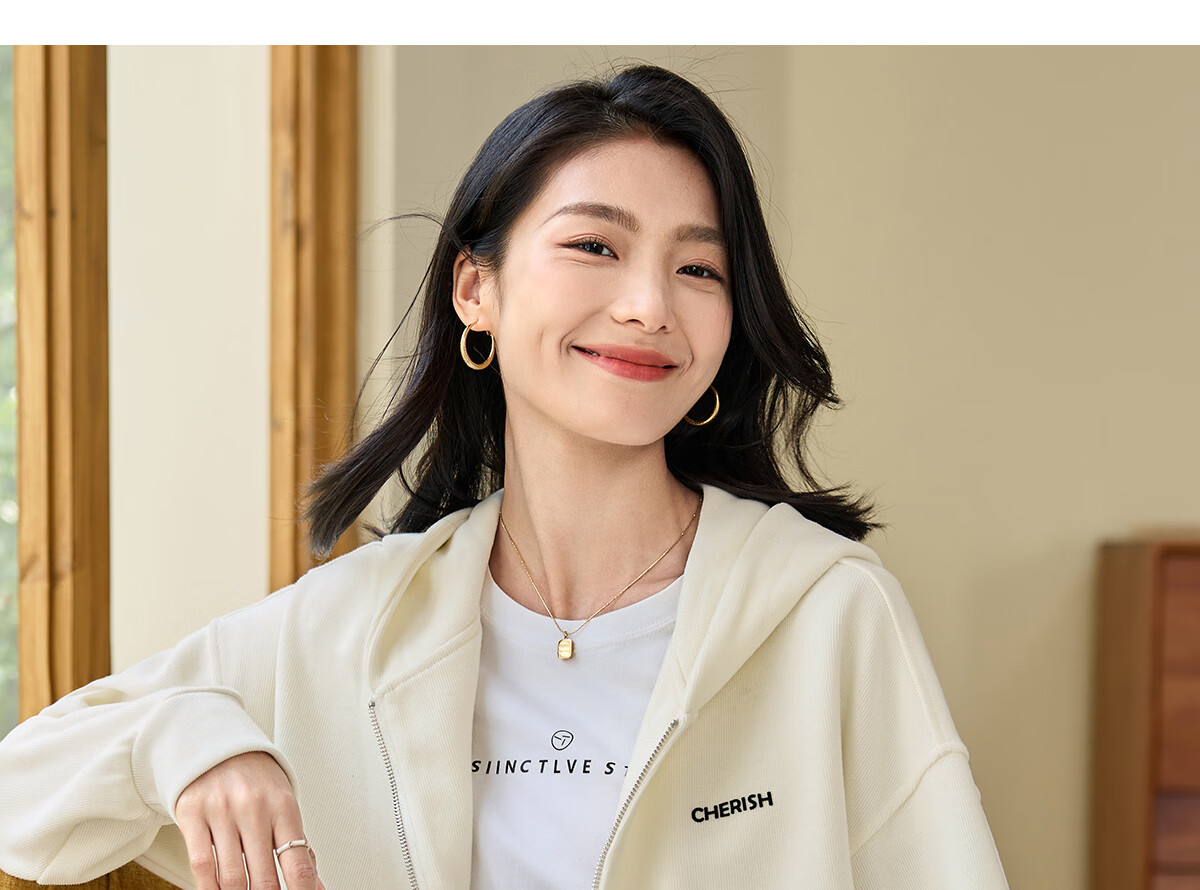 Chushen Spring and Autumn Casual Short Jacket Women Zipper Design Hooded Pocket Sweatshirt Loose Top S143U1003 17