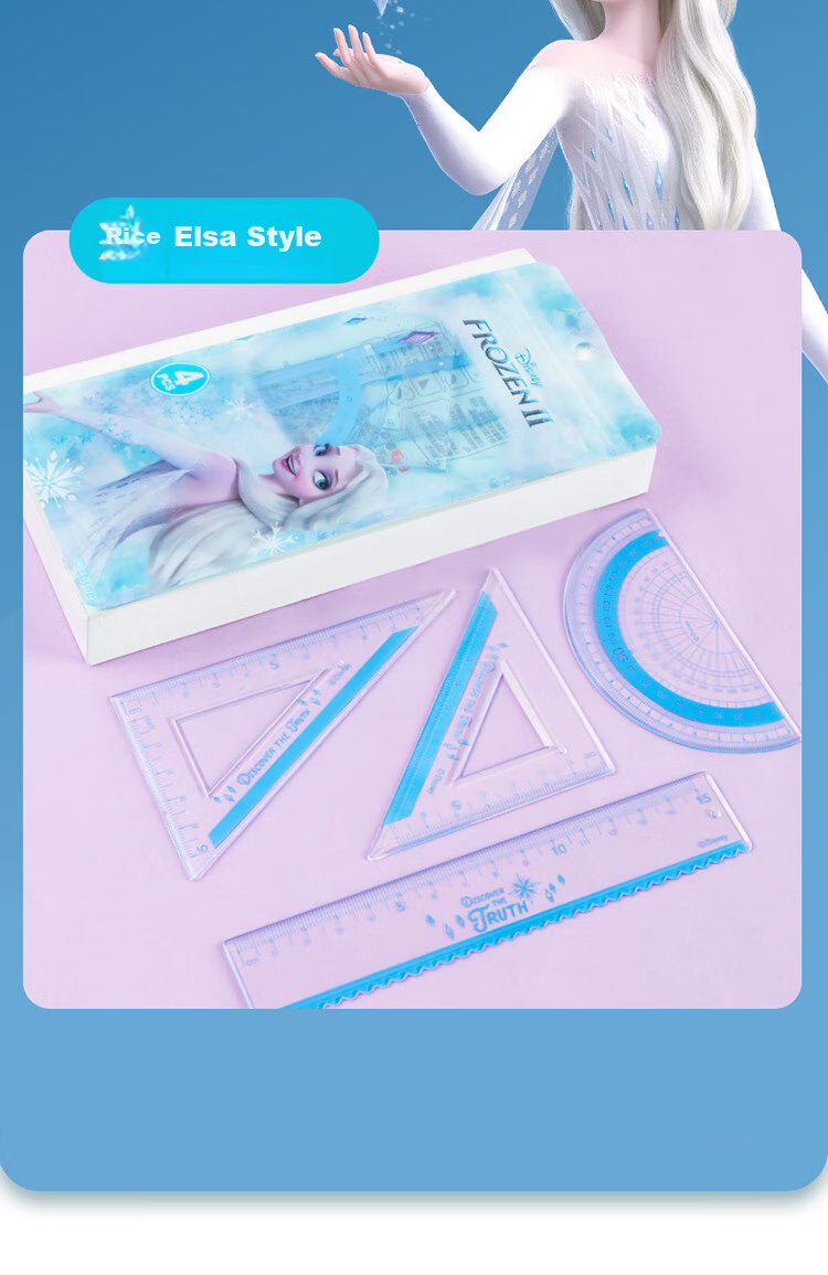 Disney Student Ruler Set with Straight Ruler, Triangle Ruler And Protractor Combination Pack Children's Exam Drawing Stationery Ruler Set Spider-Ma 11