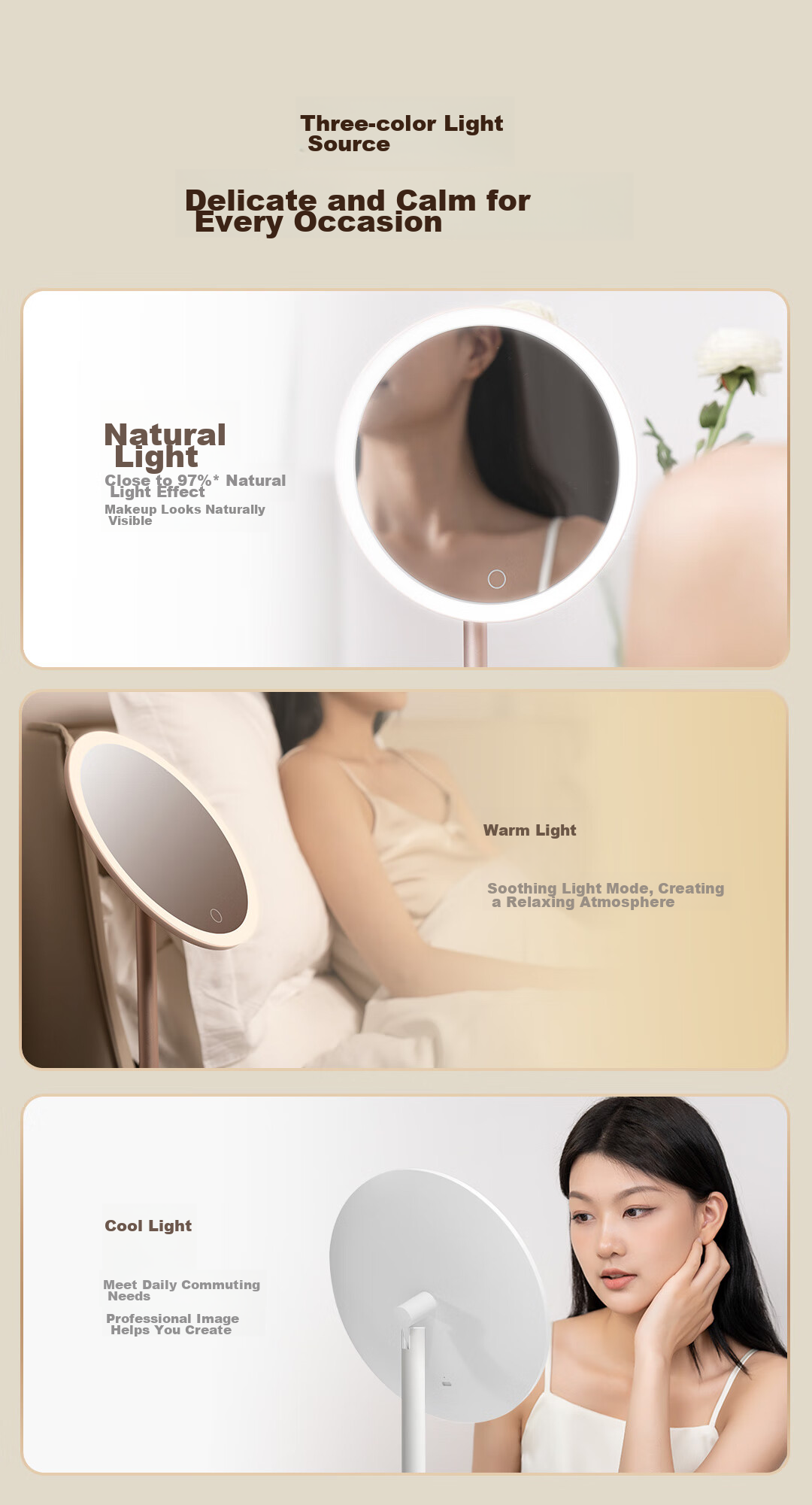 DOCO LAB Mirror Makeup Mirror with Light, Desktop LED Vanity Smart Fill Light Beauty Mirror, Birthday And Holiday Gift for Girlfriend 16