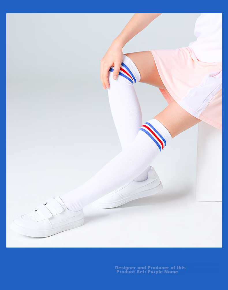 Zhiyouban Children's Mid-Calf Socks, Girls' Cotton Long Socks, Spring Autumn Summer Thin Style, Girls' Over-Knee Long Socks, High Socks, Sports Socks 16
