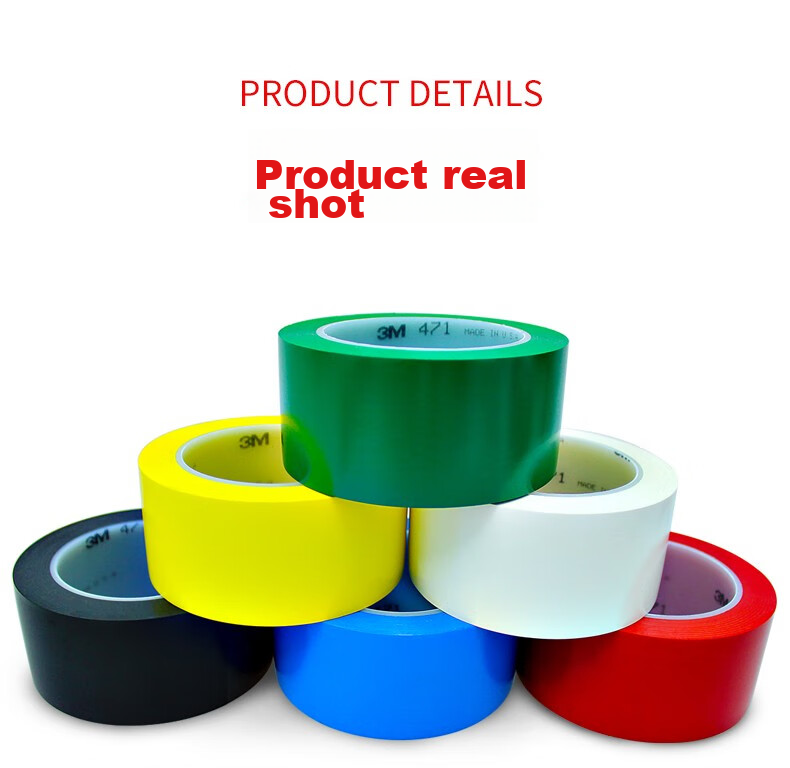 3M 471PVC Marking Tape Line Marking Warning Sign, 5s Management Floor Workshop Factory Wear-Resistant Waterproof No Residue Adhesive, Red, 20mm Wide 12