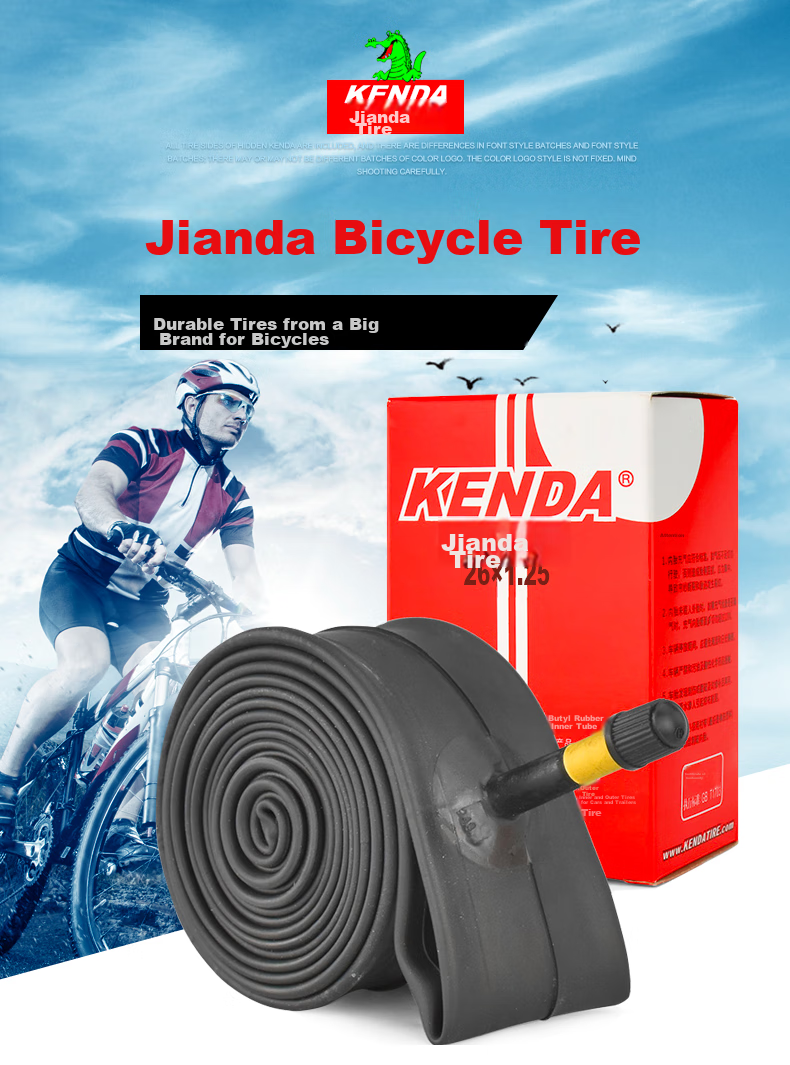 KENDA Bicycle Inner Tube, 26X1.25, American Valve, Butyl Rubber Inner Tube, Pressure-Resistant Inner Tube, Commuter Bike Inner Tube, Durable Elastic Mountain Bike Inner Tube, Black 1