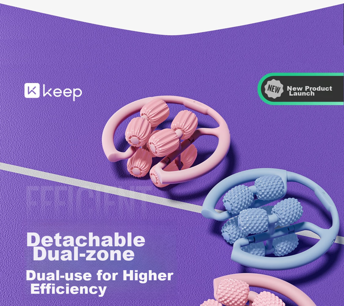 Keep 8 Detachable Circular Massage Roller for Thighs And Calf, Leg Slimming Device, Muscle Relaxation Foam Roller, Cherry Blossom Pink 7
