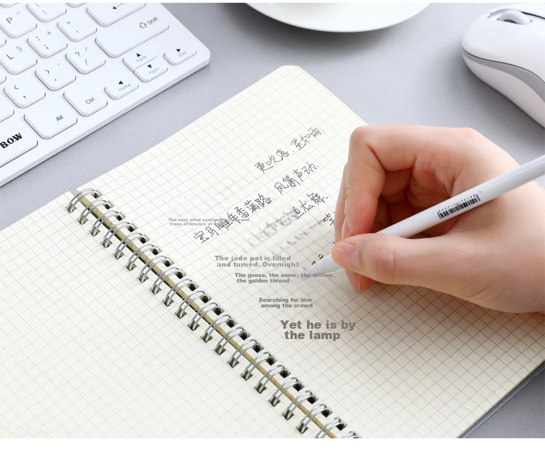 Wengu B5/80 Sheets Notebook, Spiral-Bound, Simple And Thick, for Office And Student Use, Stationery, PP Semi-Transparent Frosted Cover, Hard Shell, PPXQ001-1 (B5) Blank 18