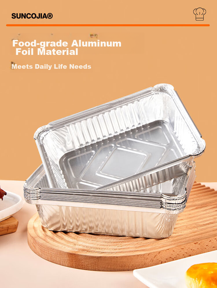 Suncojia Aluminum Foil Takeout Boxes, Large Capacity, 10 Pieces, for Baked Fish, Crayfish, Camping, Barbecue, Disposable Packaging Boxes 3