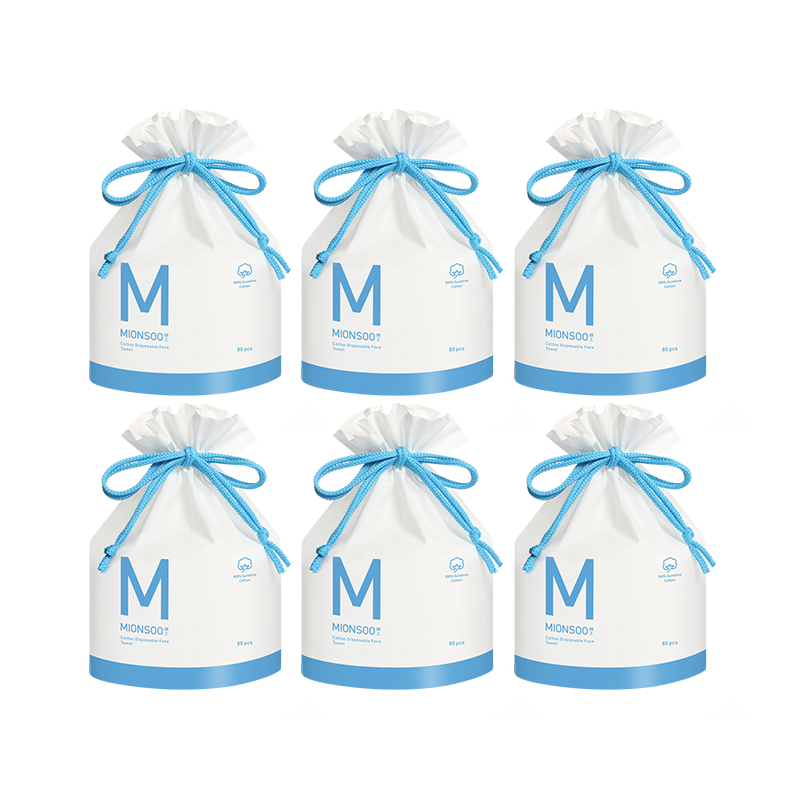 Mianshang Cotton Roll-Type Disposable Facial Cleansing Wipes, Soft Pure Cotton Face Towels for Dry And Wet Use, Facial Cleansing Wipes, 6 Rolls