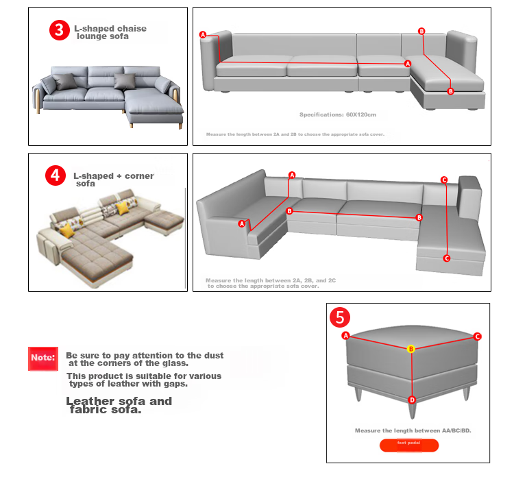 Quatrefoil Elastic Sofa Cover Slipcover Full Wrap Sofa Cushion Cover, Deep Space Gray, Suitable for Two-Seater 145-185cm 5
