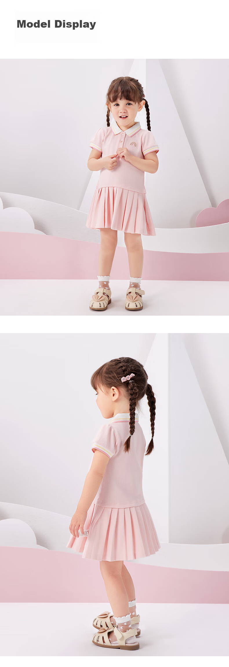 DAVE & BELLA [Soda Cotton] Summer Girls' Dress, Baby Polo Dress, Girl's Princess Dress, Children's Skirt 10