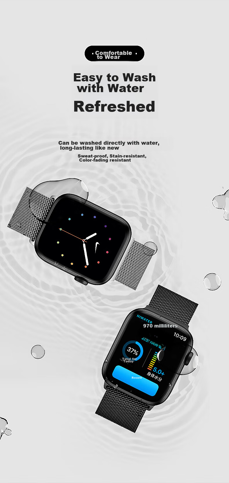 Pisen Compatible with Apple Watch Band, Suitable for Apple IWatch S12/11/10/SE3 Milanese Stainless Steel Strap, Universal Fit for S9/8/7/6 [38/40/41/42mm] 11