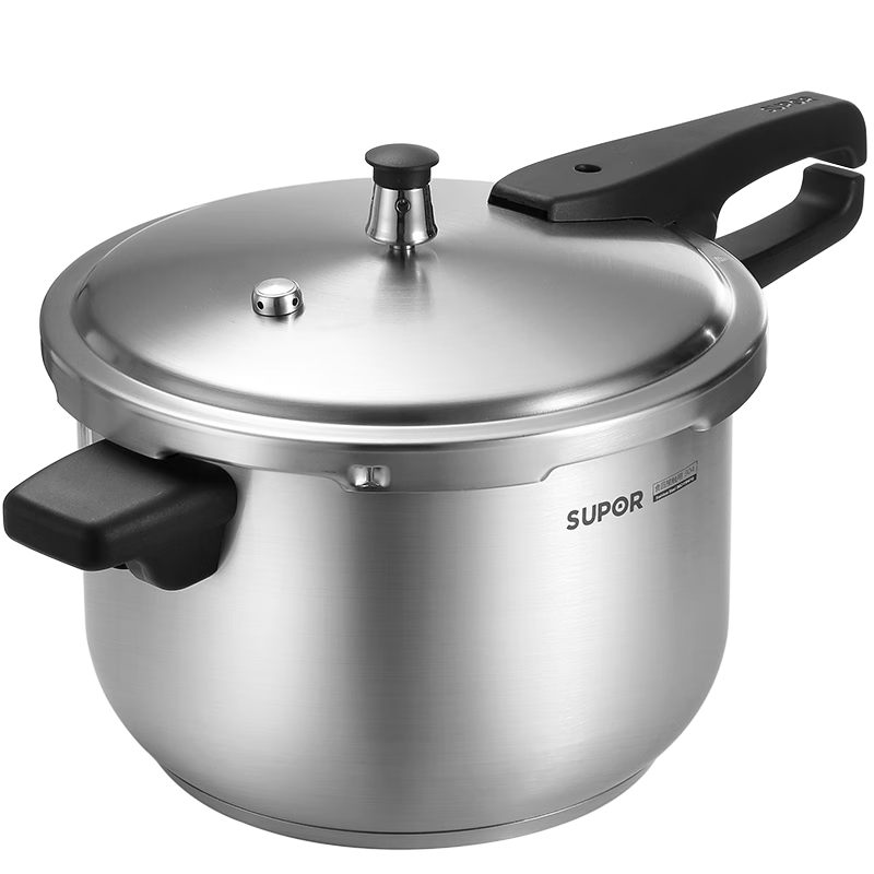 SUPOR Pressure Cooker, 304 Stainless Steel, 24cm, 100KP High Pressure Safe Explosion-Proof, Compatible with Induction Cooker, YW243FB1