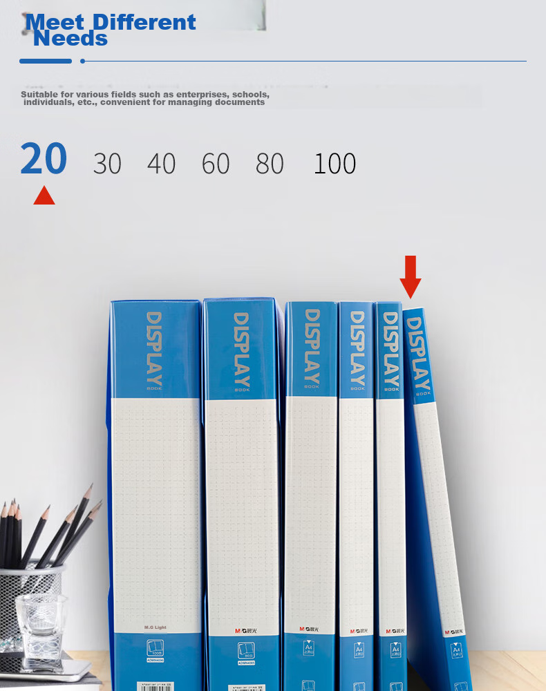 M&G 10 A4/60-Page Document Folders, File Insert Pockets, Student Exam Paper Storage Bags, Certificate And Sheet Music Collection Books, Office Supplies ADM929Z5 3
