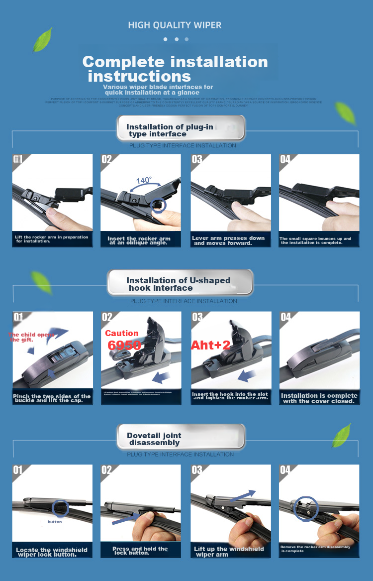 Aoye Windshield Wipers for Volvo S60/S60L 2011-2019 Models, Frameless Design, Original Size Front Wipers, 1 Pair 26+20 Inches 12