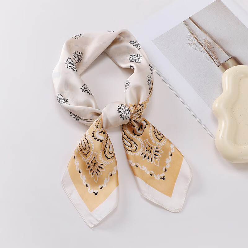 GLO-STORY Silk Scarf for Women, Mid-Autumn Festival Gift, Fashionable Elegant Small Square Scarf, 70cm Versatile Elegant Decorative Neck Scarf, Gift Box Set