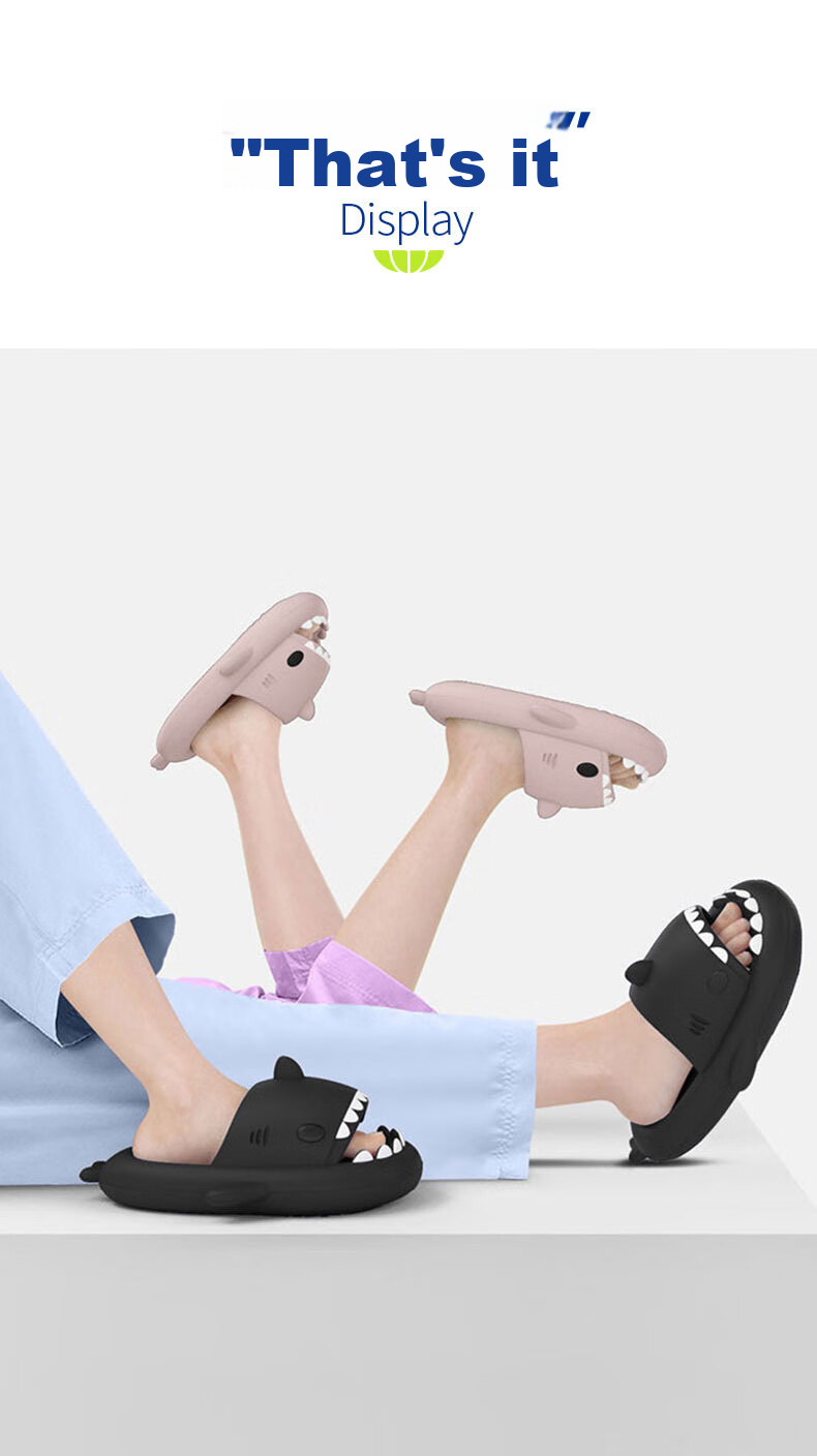 Chikoku Shark Slippers for Men And Women, Summer Indoor Thick-Soled EVA Non-Slip Couple Sandals, Suitable for Home Wear Or Outdoor Use 4