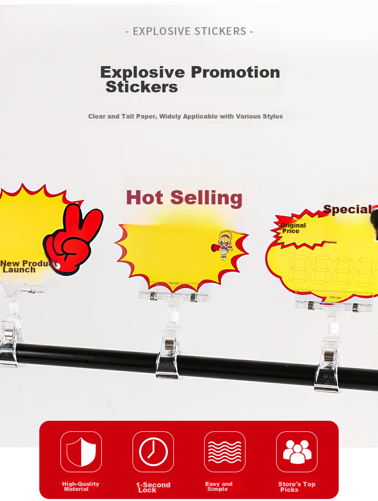 TaTanice [Lowest Price Online] TaTanice Explosion Stickers, Explosion Signs, Price Tags, Large Size, Supermarket Promotional Blank Cartoon Signs, Sale Signs, 100 Sheets + Pe 1