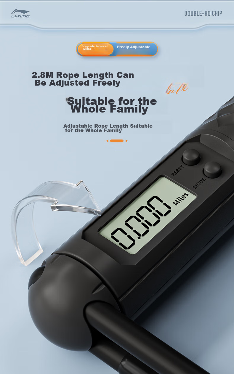 Li-Ning Jump Rope, Cordless Adult Counting Wireless Weighted Fat-Burning Steel Wire Rope for Primary And Secondary School Students, Children, Middle School Entrance Exam Preparation And Fat-Burning Special Use 9