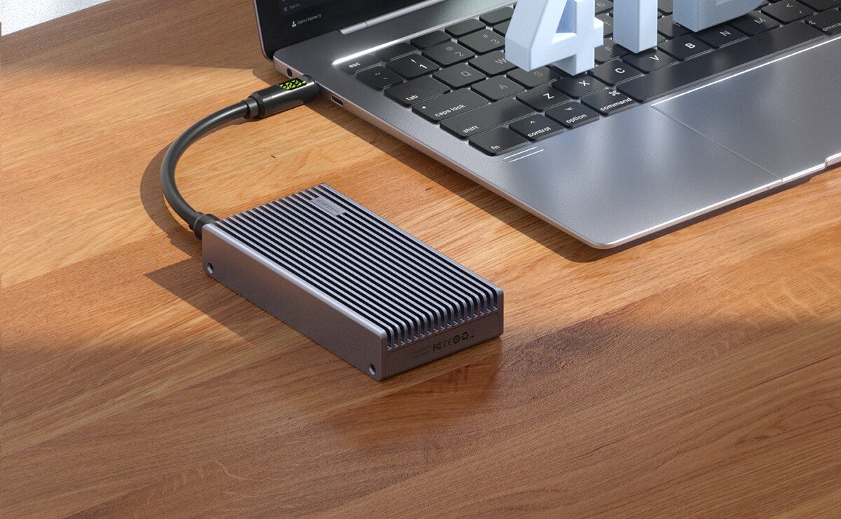 Hagibis USB4 Hard Drive Enclosure Compatible with Macmini M4, SSD Expansion up to 40Gbps, Compatible with Thunderbolt 5, External M2 Mobile NVMe Hard Drive Enclosure Base Stand 21