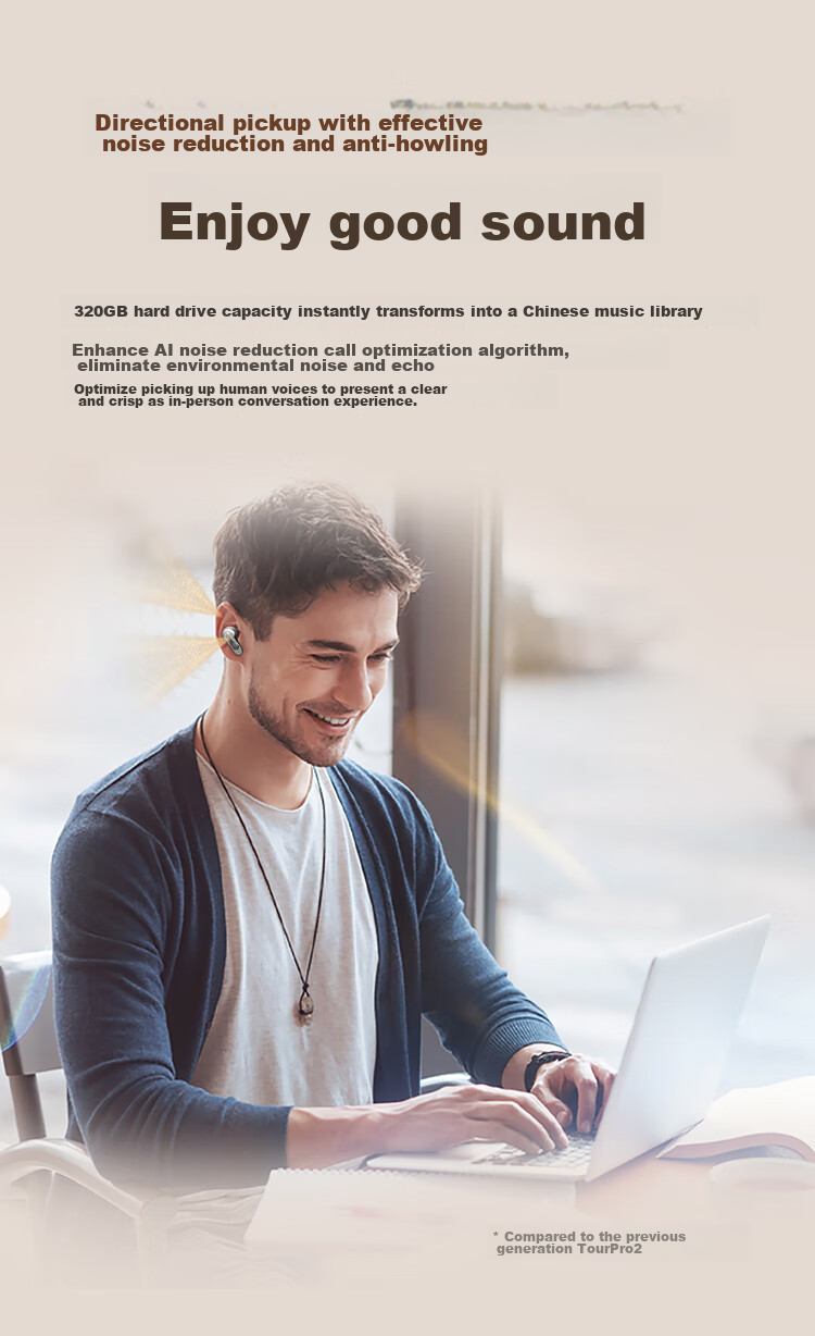 JBL TOUR PRO3 Business Cabin 3rd Generation [Wang Chulin's Choice], Wireless Bluetooth Earphones, Smart Touch Screen, Active Noise Cancellation, In-Ear Style, Compatible with Apple And Huawei, Dazzling Ice Latte 15