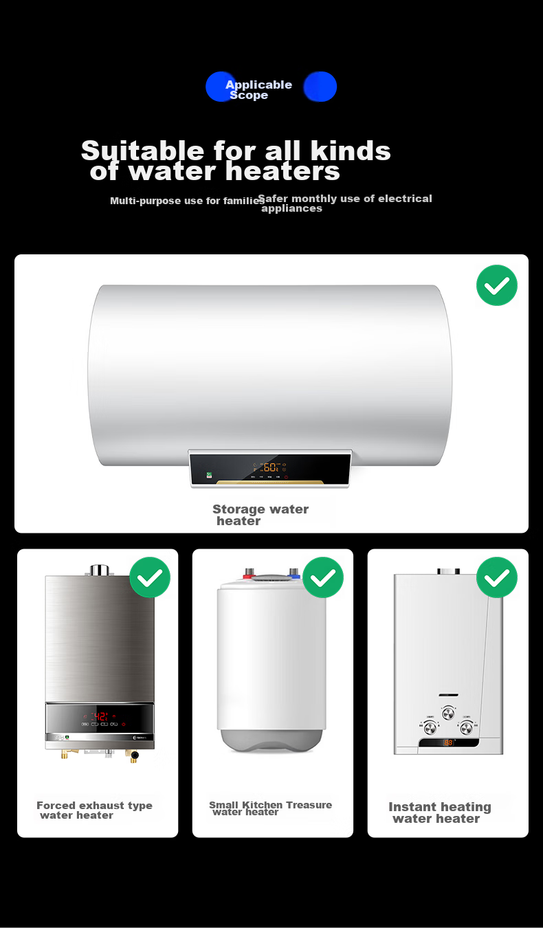 Muvi Water Heater Pressure Relief Valve, Electric Water Heater Safety Valve, Water Heater Pressure Reducing Valve, Universal Accessories, All-Copper One-Way Valve 10
