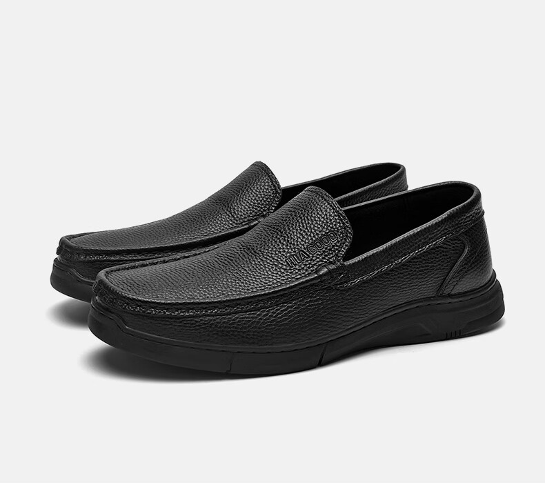 HLA Men’s Soft Sole Loafers Slip-On Casual Leather Shoes HAAPXM2FFE210 Black Size 44 29