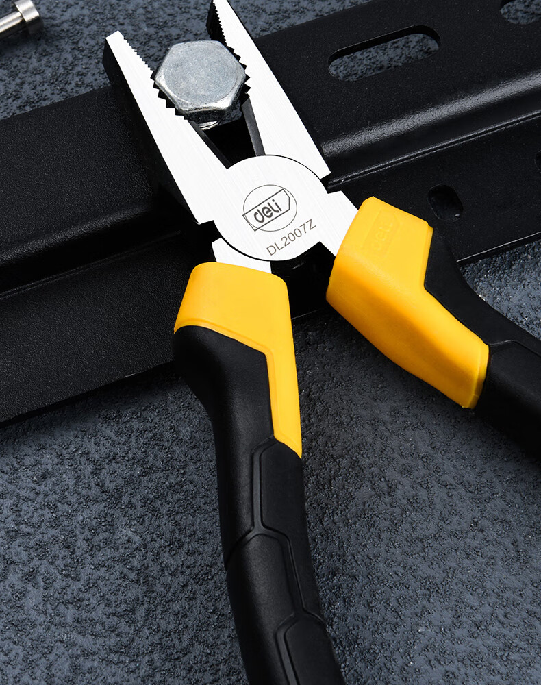 Deli Tool Chrome Vanadium Steel Pliers 8 Inch DL2008Z (New and Old Versions, Random Delivery) 3