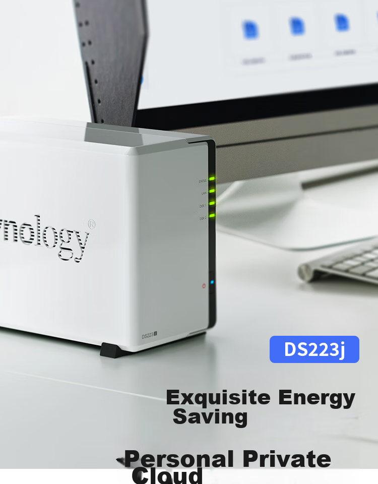 Synology DS223j Dual-Bay NAS Network Storage Server, Private Cloud, Smart Album, Automatic File Synchronizatio 1