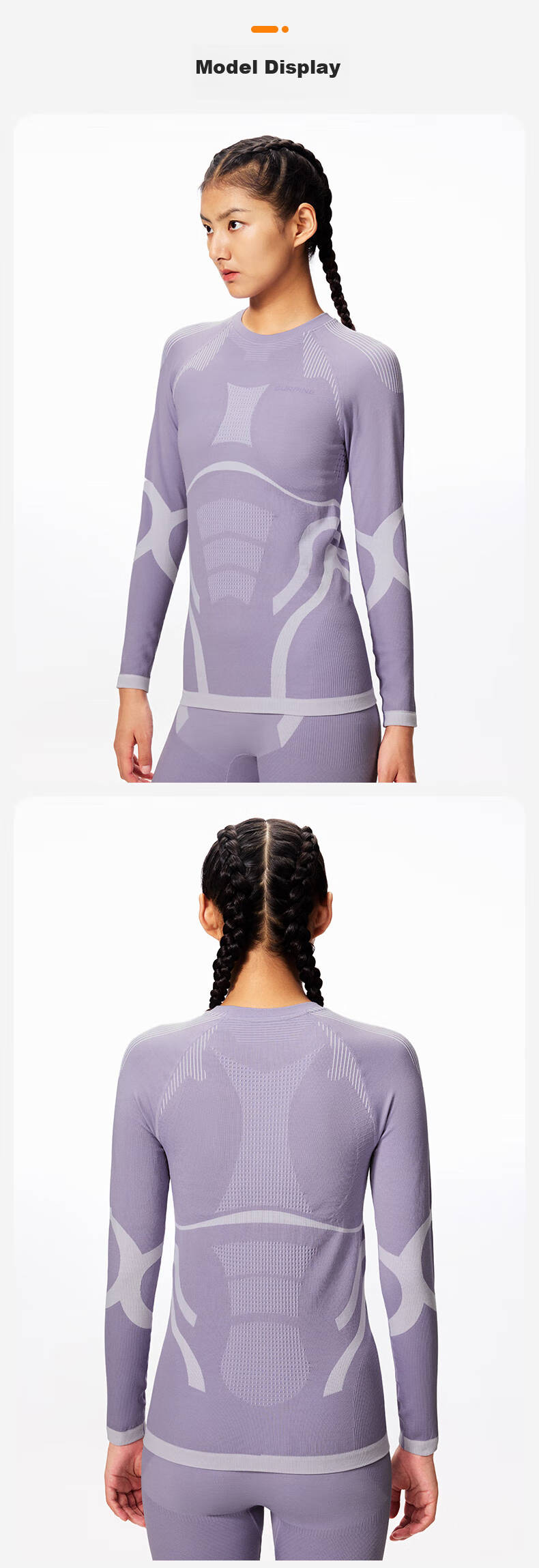 SURPINE Yuxue Series Merino Wool Quick-Dry Ski Base Layer for Women, Functional Underwear, Sweat-Wicking Outdoor Undershirt 12