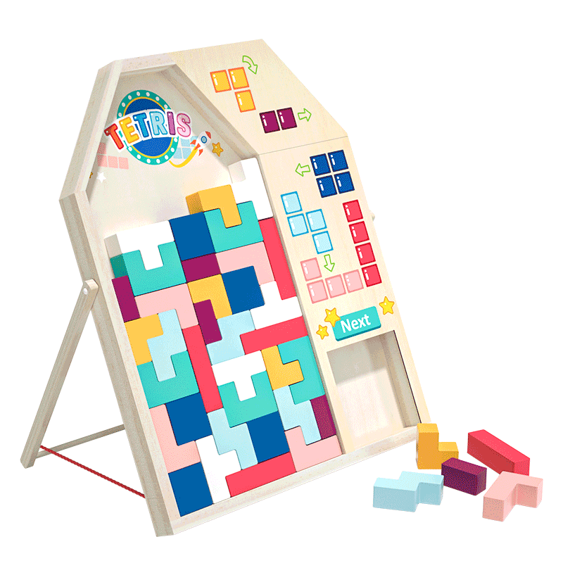 Xiaowandou, Children's Day Gift, Russian Cube Building Blocks Puzzle, Wooden Toys for Toddlers Aged 4 to 6, Early Education Assembly Toy for Boys And Girls