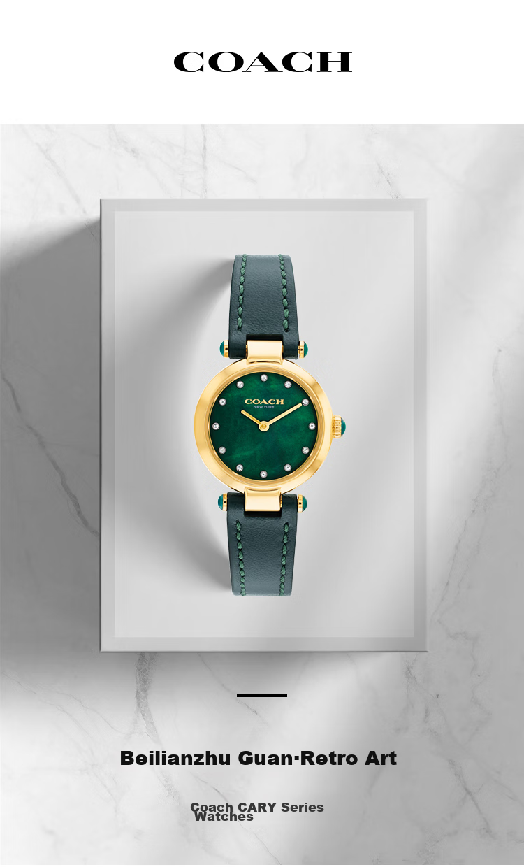 COACH CARY Series Women's Watch with Leather Strap And Quartz Movement 14503951, Recommended by Kong Xue'er, Mid-Autumn Festival Gift/for Gifting 1