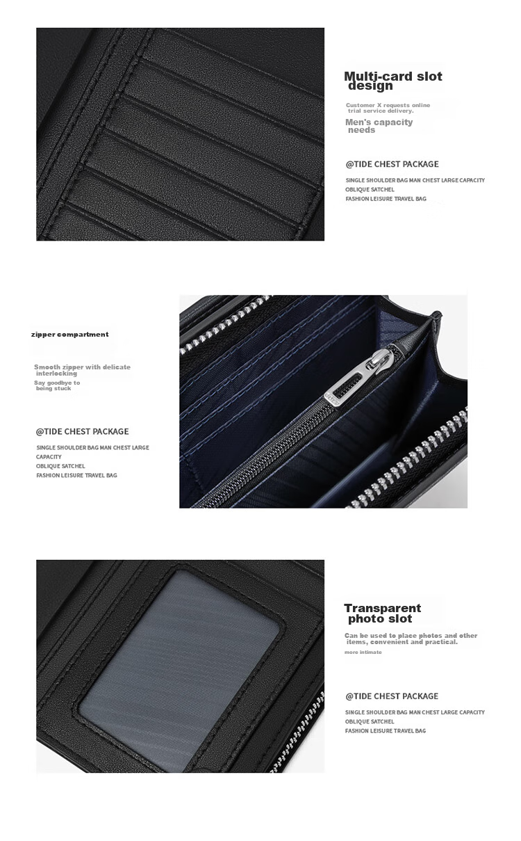 GOLF Men's Multi-Card Holder Clutch, Anti-Theft Wallet, Long Bifold Purse for Men's Driver's License And Cash 11