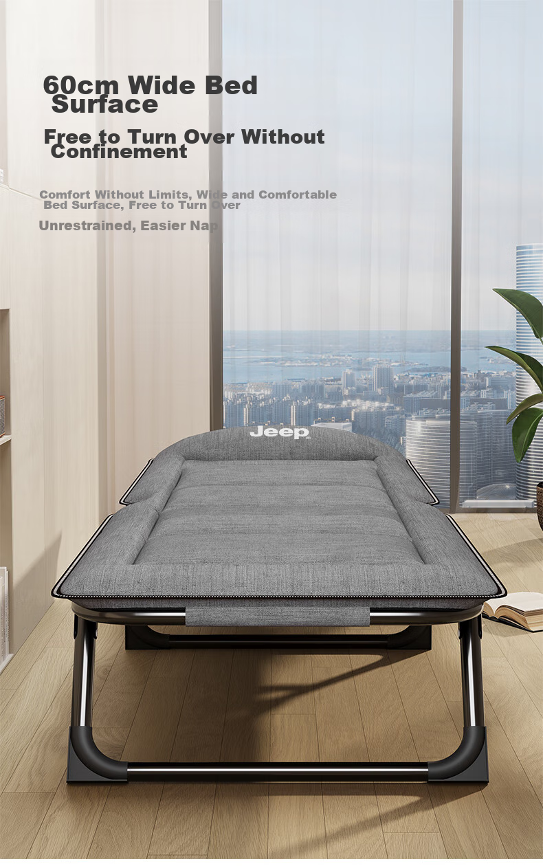 JEEP Folding Bed Lounger Nap Bed Single Bed Office Siesta Bed Multifunctional Accompanying Care Bed Mattress Integrated Pink 4