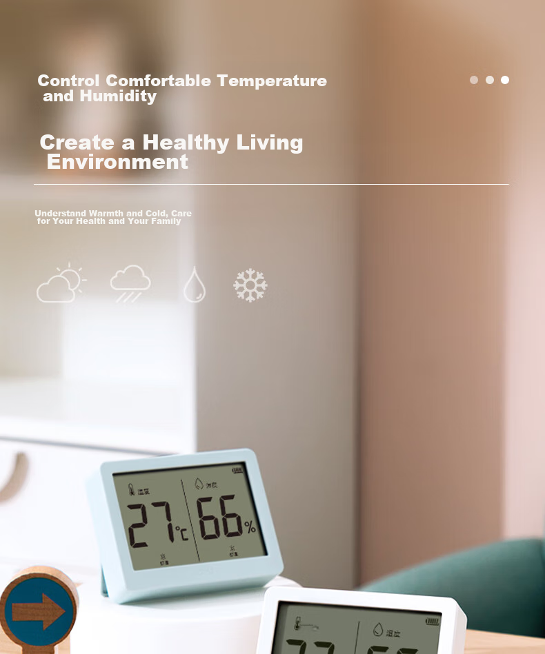 Deli Indoor Temperature And Humidity Meter LCD Electronic Thermometer And Hygrometer Gift for Elderly Children Birthday Present Baby Room Office Supplies White LE500-WH 1