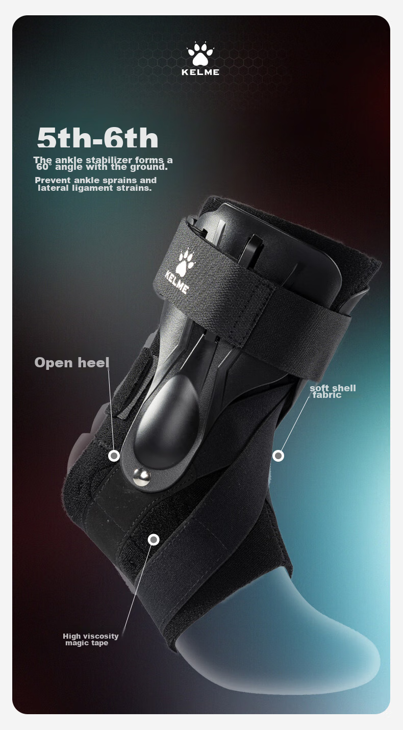 KELME Basketball Ankle Support, Lightweight And Compressive, Anti-Sprain, for Men And Women, Football Sports Protection Gear, Black, Size M (1 Piece) 4