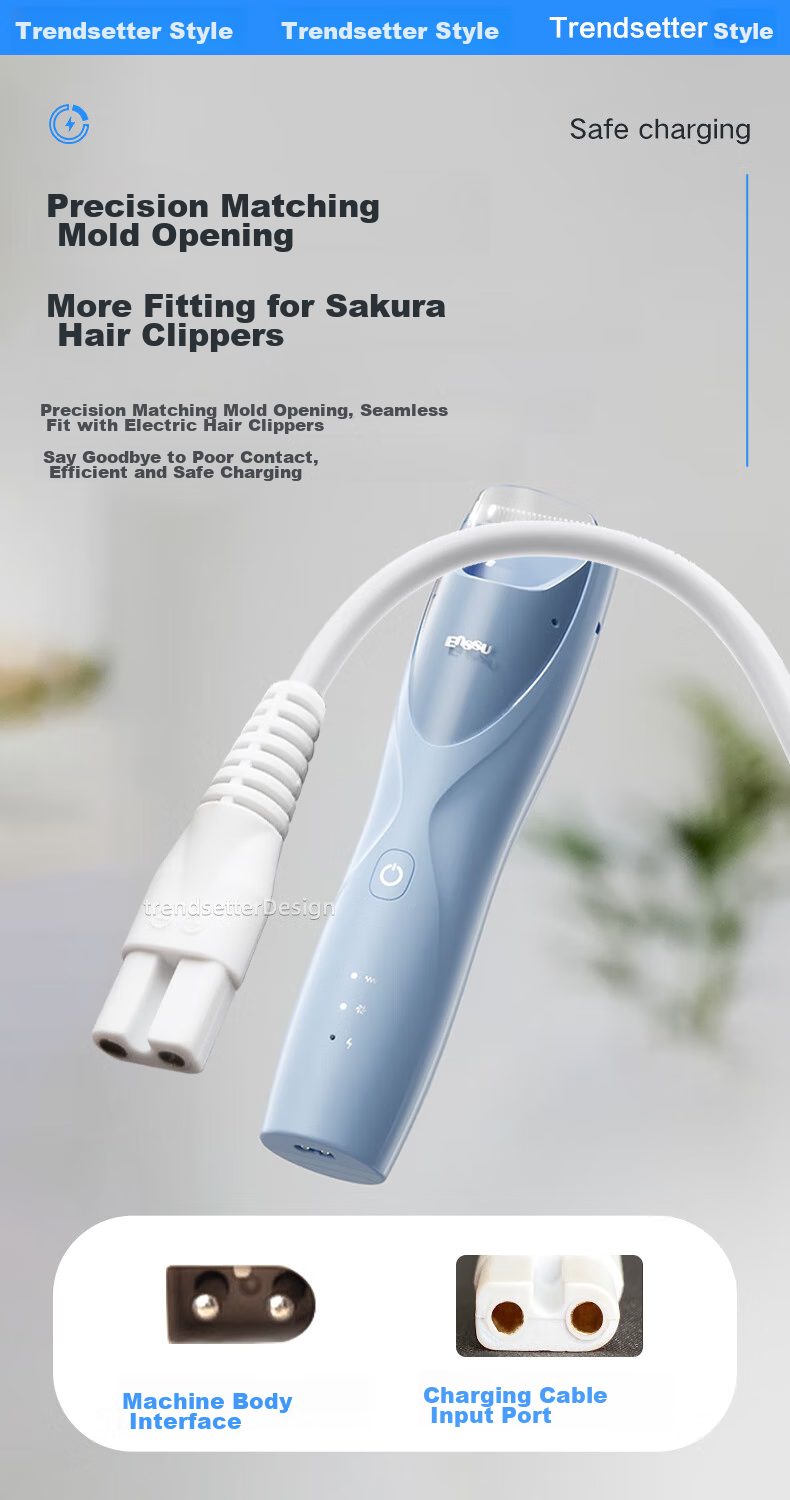 Chaofan Compatible with Enssu Children's Hair Clipper Charging Cable, Charger for ES969, ES825, ES828A, ES999 Electric Trimmer, USB Power Cord 4