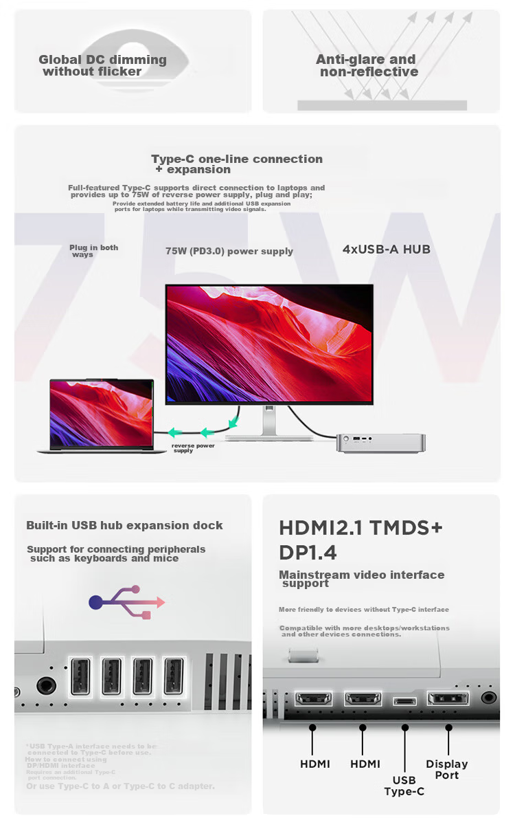 Lenovo 23.8-inch Full HD 100Hz Native 99% sRGB Professional Color Gamut Three-Sided Narrow Bezel Office Monitor L24-4e 3
