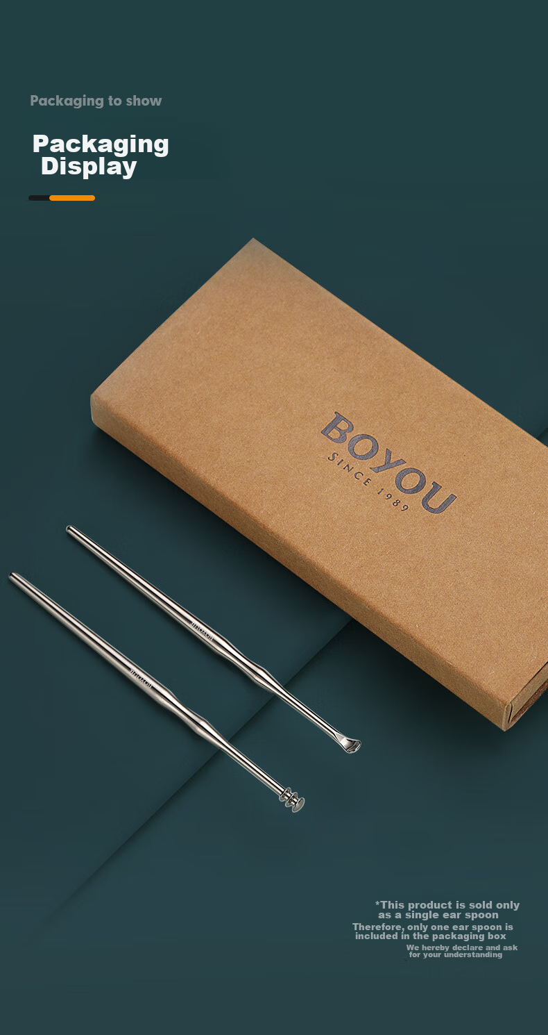 BO YOU Titanium Alloy Ear Pick Ear Cleaning Tool Adult Ear Cleaning Device Scoop-Shaped Ear Cleaner for Home Use 14