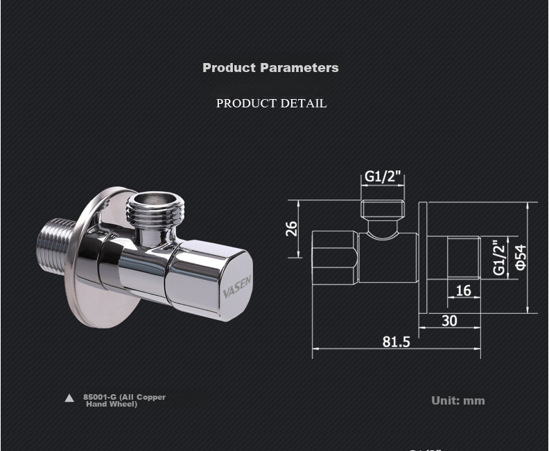 Weixing Toilet Check Valve, Brass with Backflow Prevention Valve Ceramic Core, Cold And Hot Water Compatible, 1/2 Inch Inlet 1123 5