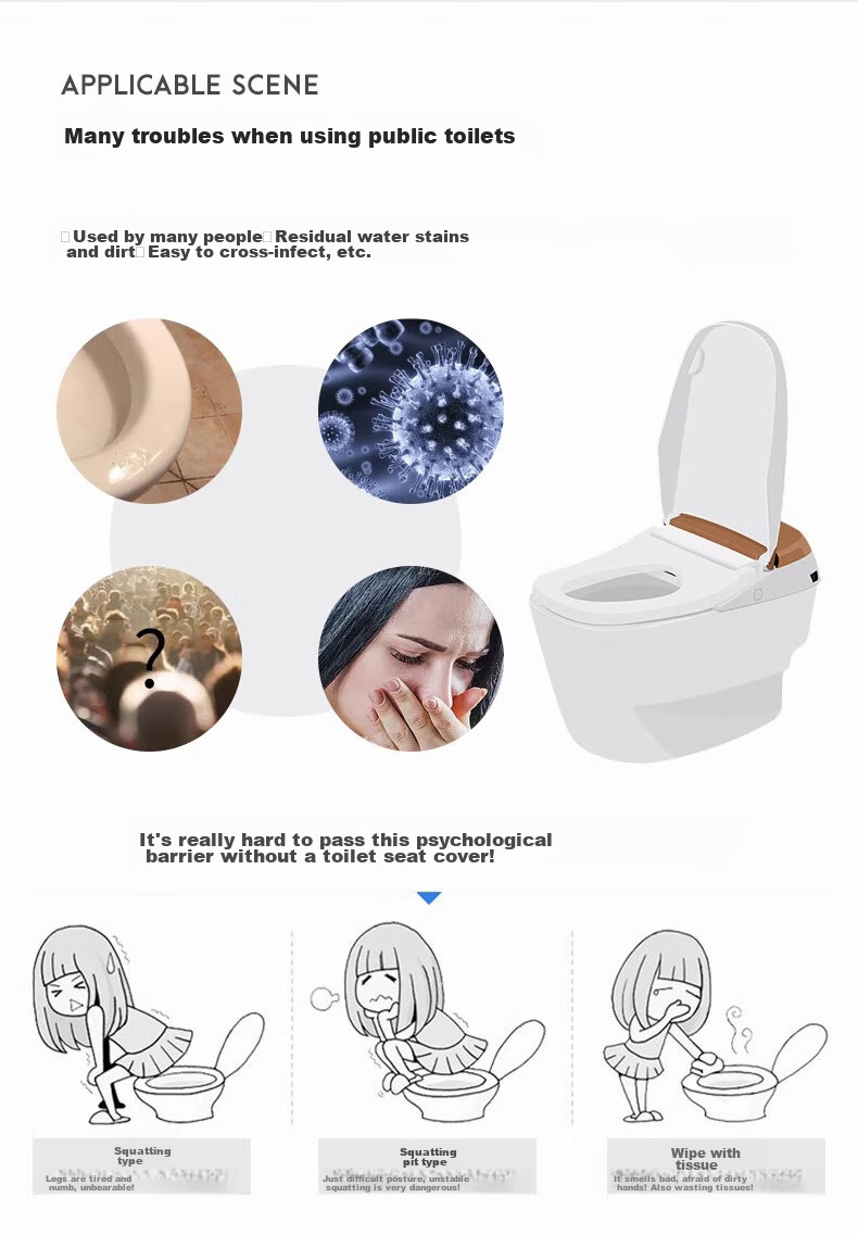 Jinghuisichuang Disposable Toilet Seat Covers, 250 Sheets, Soluble Water Bathroom Toilet Seat Pads, Postpartum Toilet Stickers 6