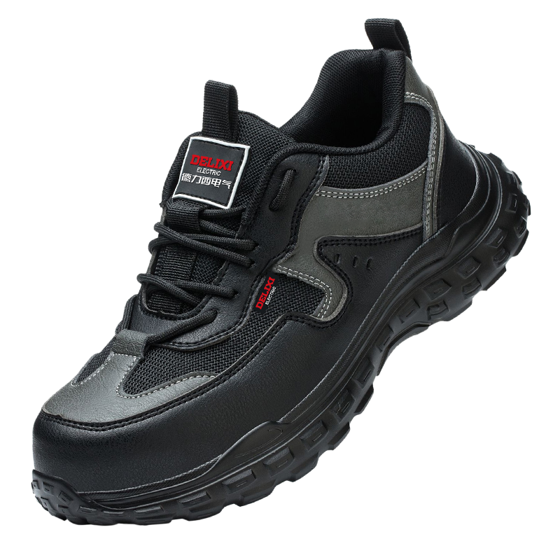 DELIXI ELECTRIC Safety Shoes for Men, Lightweight And Comfortable, New Ultra-Fiber Leather Toe Cap, Anti-Smashing, Puncture-Resistant, Soft, Non-Slip, Wear-Resistant Work Boots, Size 41, All Seasons Style