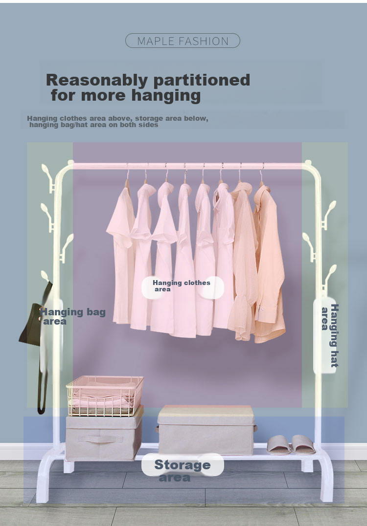 MAPLE FASHION Clothes Drying Rack, Clothes Hanger, Floor-Standing Clothes Rack, Single-Pole Garment Stand, Balcony Drying Rack, Outdoor Clothes Hanger 6